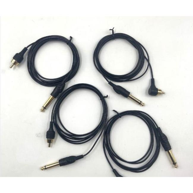 Tattoo Clip Cable, Ancable 1.9M-plated 90 Degree RCA to 6.35mm Connector Silicone Tattoo Clip Cable Cord Suitable for Tattoo Pen, Rotary Tattoo Machine
